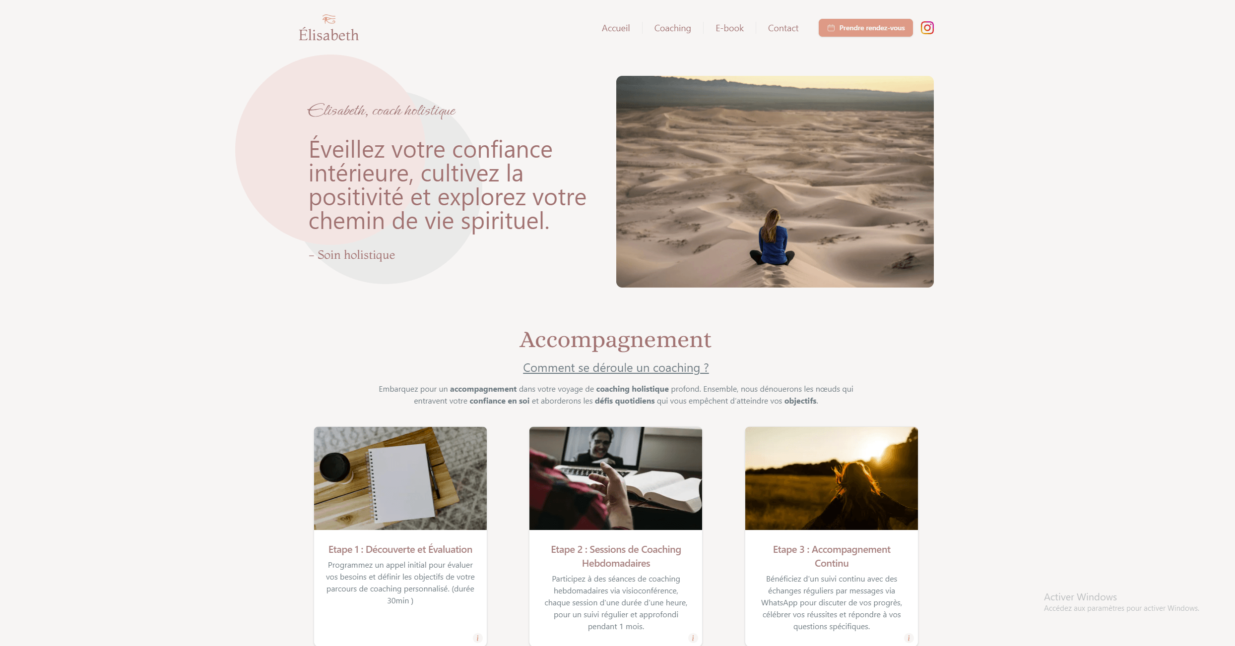 Aperçu du projet Elisabeth Coaching