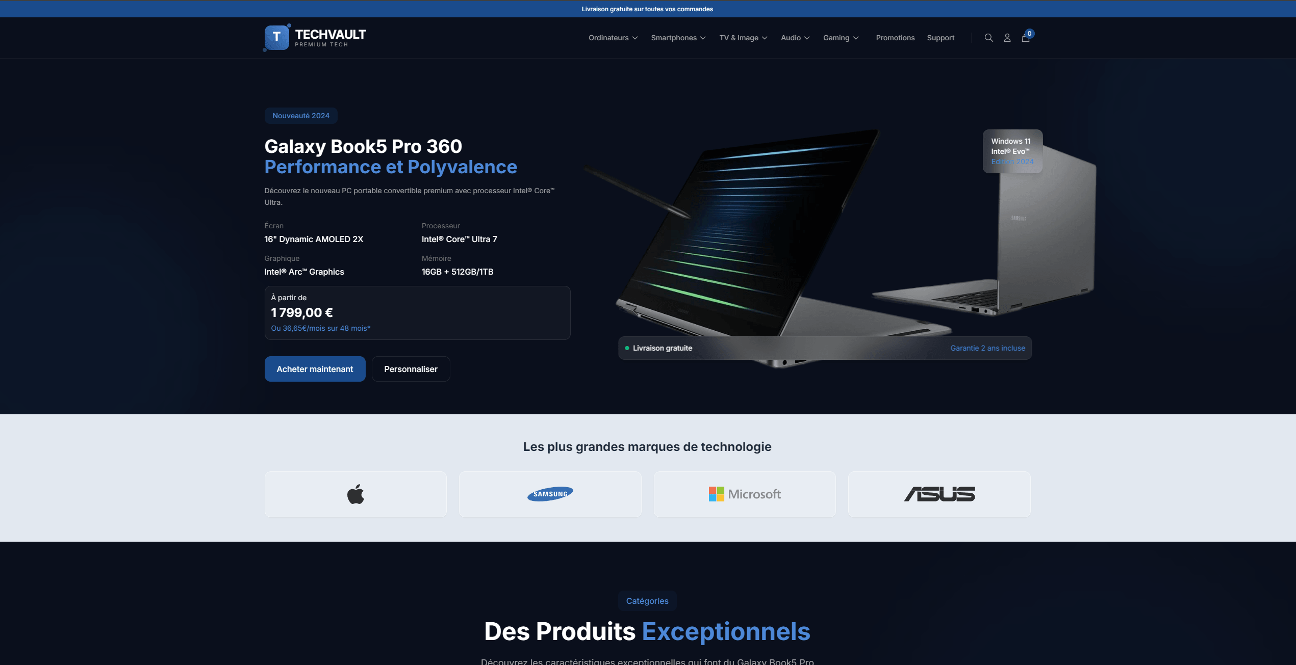 Aperçu du projet Geek Factory
